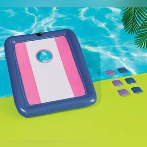 NIB Sun Squad Inflatable Pool Cornhole Game – Pink & Blue – Brand New